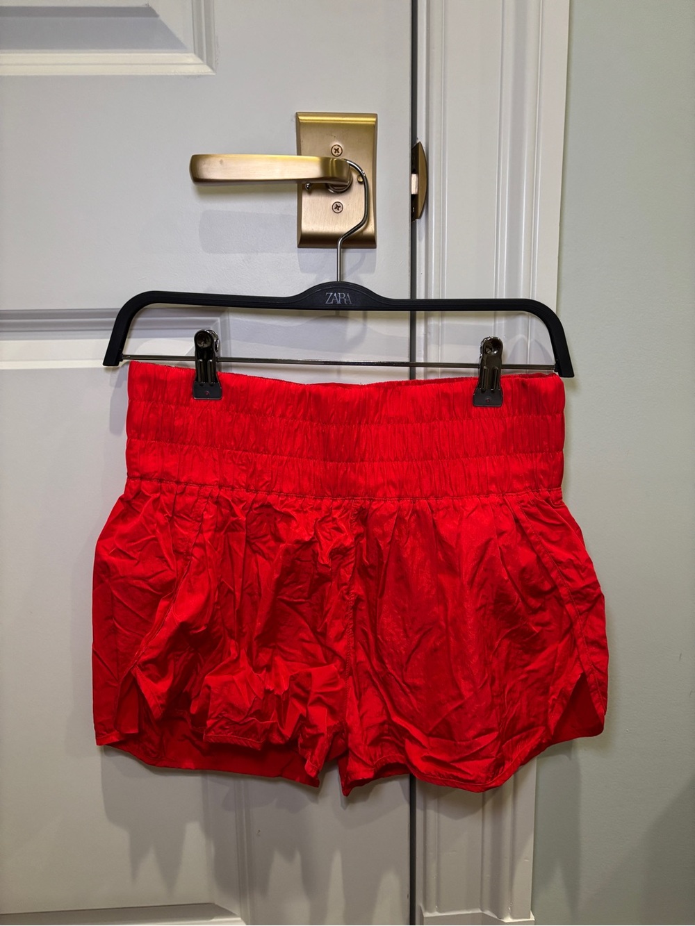 Red Smocked Waist Women’s Shorts